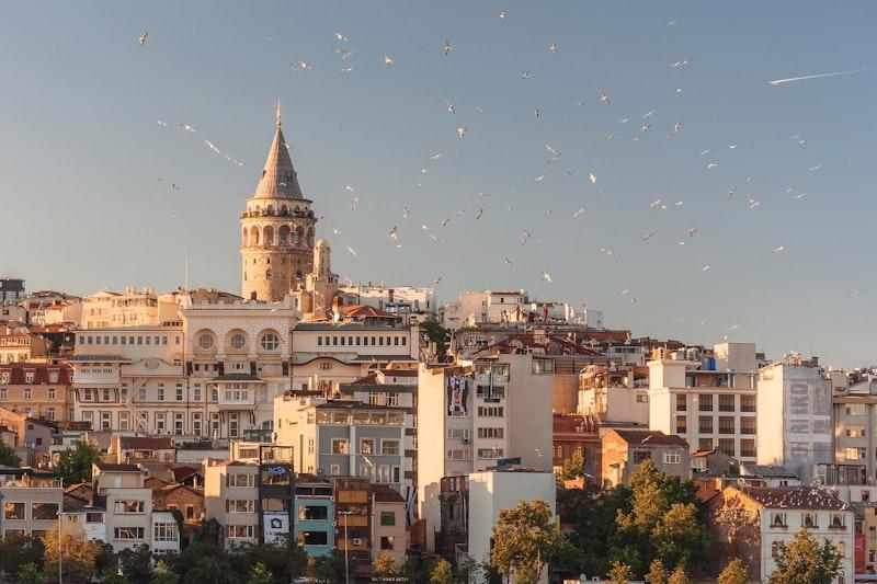 Istanbul skyline along the Bosphorus, Turkey